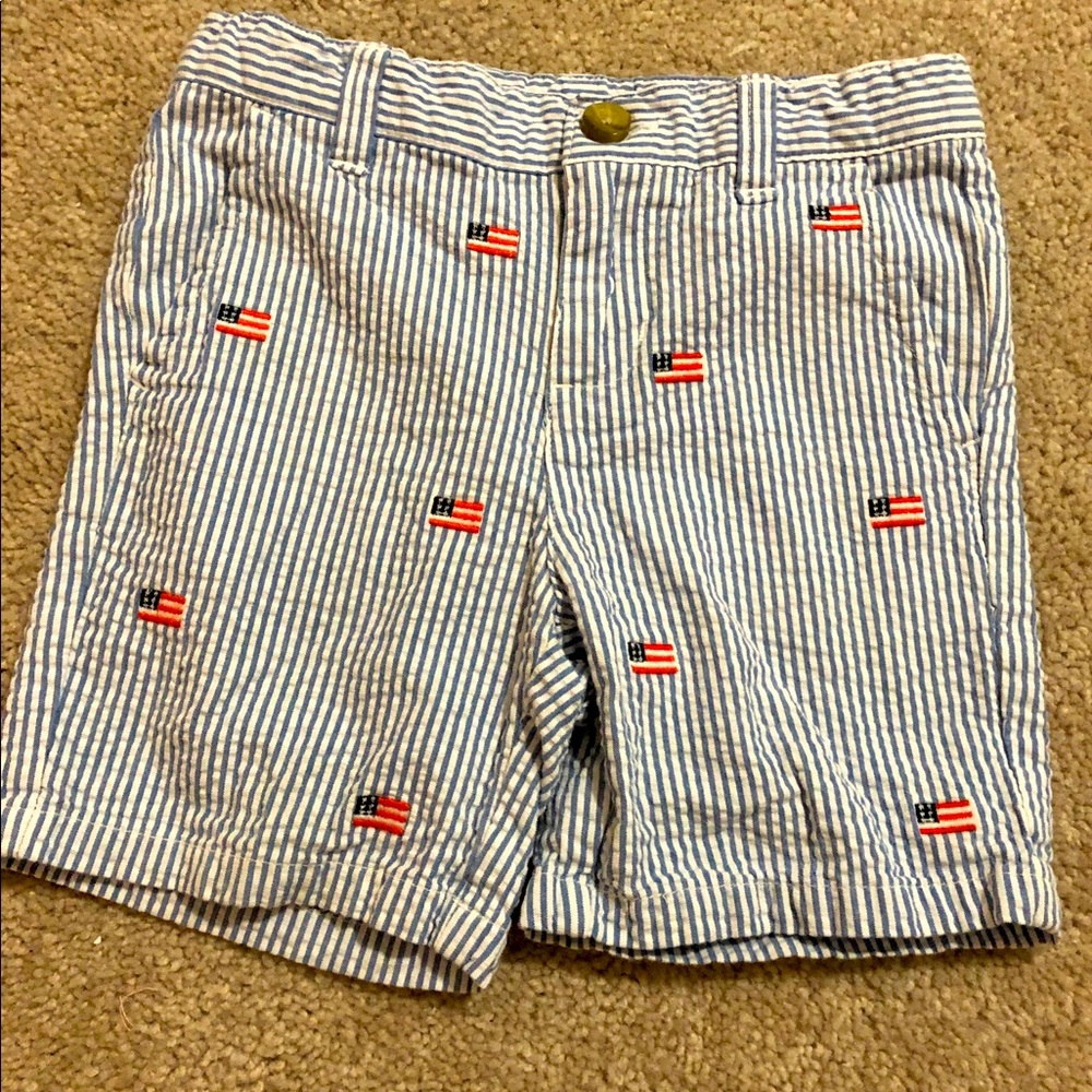Janie & Jack Seersucker Flag Shorts